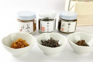 雲月,小松昆布、梅びしお、じゃこ