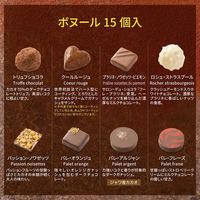 ラ フェヴァリのチョコの種類