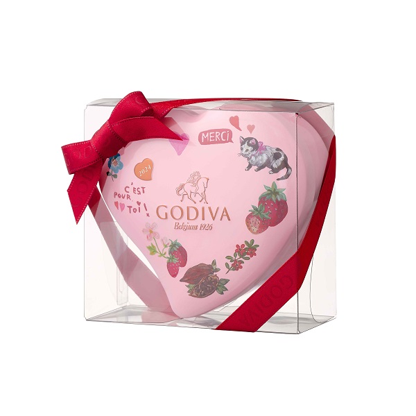 ゴディバのバレンタイン,フルーツバスケット G キューブ アソートメント ミニハート缶