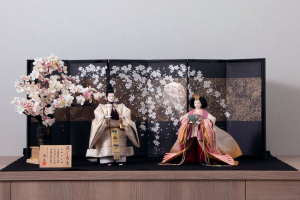 平安優香の花ごろも 立ち雛 京都西陣織