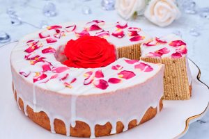 バラの花のバウムクーヘン