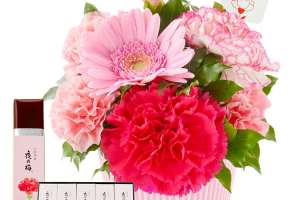 とらや,母の日水羊羹とラワー アレンジメントのセット