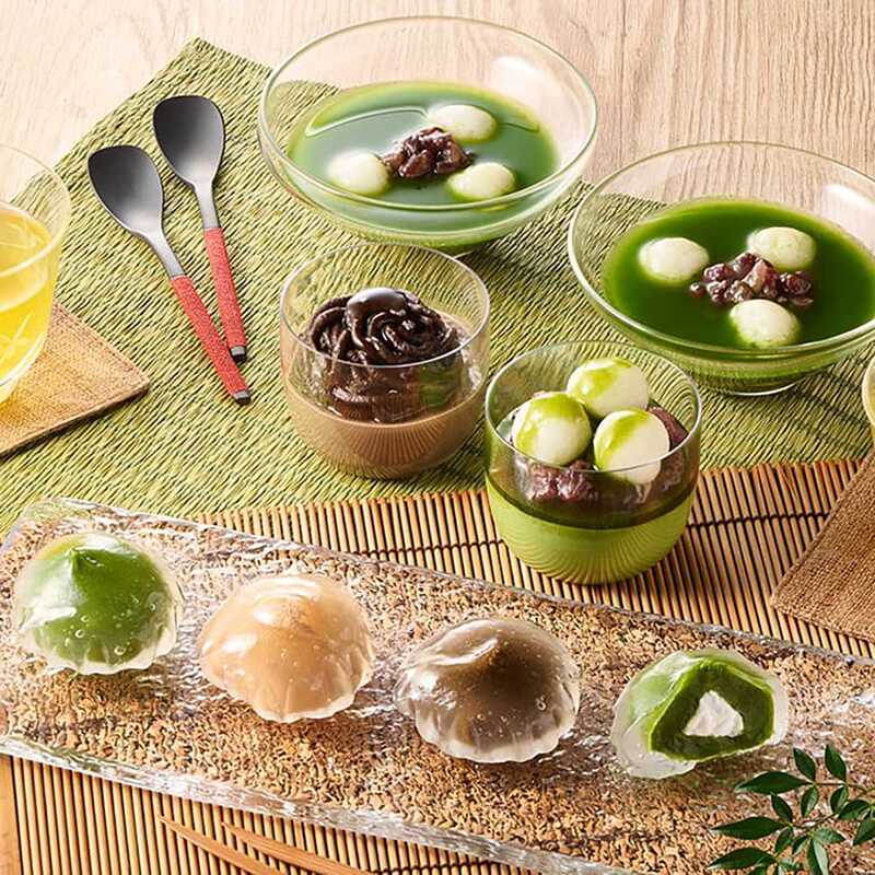 東山茶寮の宇治抹茶冷やしぜんざいと抹茶スイーツセット