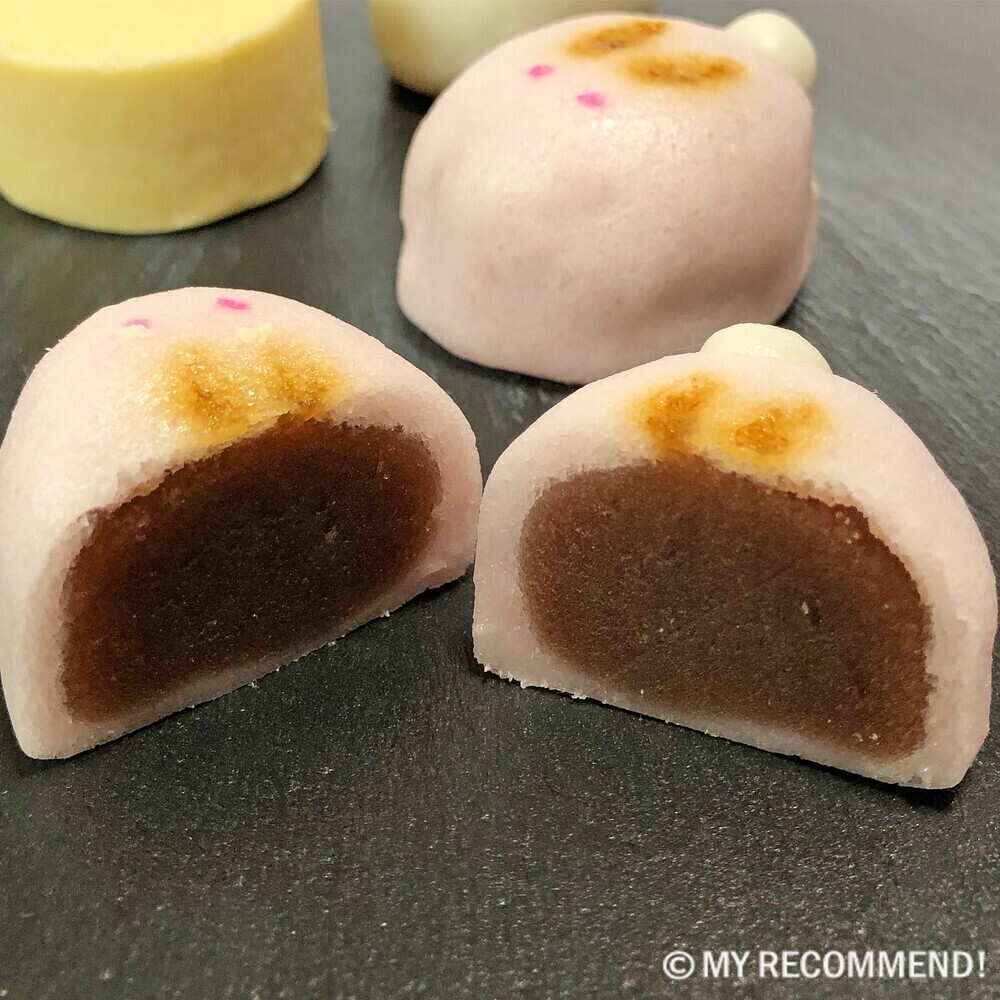 榮太樓總本鋪の月見うさぎ,紅色の断面