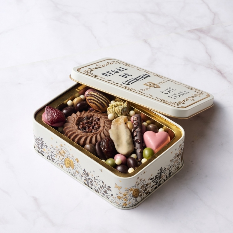 カフェタナカのバレンタインクッキー缶