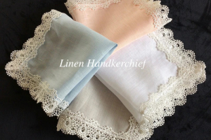 近沢レースのレースつき麻ハンカチ