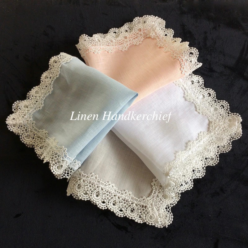 近沢レースのレースつき麻ハンカチ